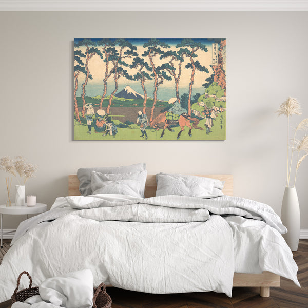 Leinwandbild Katsushika Hokusai - Hodogaya am Tōkaidō (Tōkaidō Hodogaya), aus der Serie Sechsunddreißig Ansichten des Berges Fuji (Fugaku sanjūrokkei)