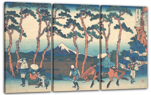 Leinwandbild Katsushika Hokusai - Hodogaya am Tōkaidō (Tōkaidō Hodogaya), aus der Serie Sechsunddreißig Ansichten des Berges Fuji (Fugaku sanjūrokkei)