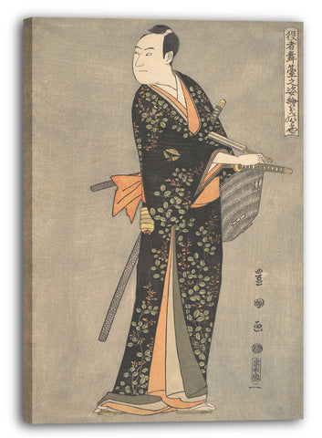 Leinwandbild Utagawa Toyokuni I - Kabuki Schauspieler Sawamura Sōjūrō III, aus der Serie Porträts von Kabuki Schauspielern auf der Bühne (Yakusha butai no sugata-e)