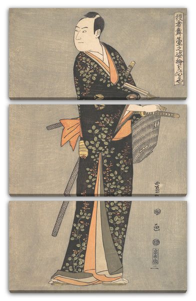 Leinwandbild Utagawa Toyokuni I - Kabuki Schauspieler Sawamura Sōjūrō III, aus der Serie Porträts von Kabuki Schauspielern auf der Bühne (Yakusha butai no sugata-e)