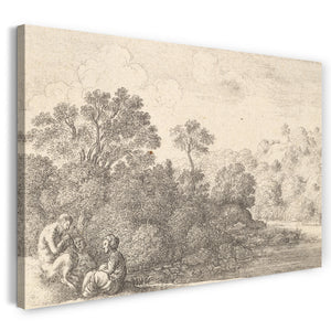 Leinwandbild Wenceslaus Hollar - Satyr und zwei Nymphen
