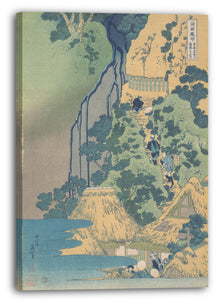 Leinwandbild Katsushika Hokusai - Kiyotaki Kannon Wasserfall bei Sakanoshita am Tōkaidō (Tōkaidō Sakanoshita Kiyotaki Kannon), aus der Serie "Eine Führung durch Wasserfälle in verschiedenen Provinzen (Shokoku taki meguri)"