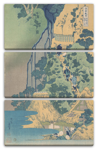 Leinwandbild Katsushika Hokusai - Kiyotaki Kannon Wasserfall bei Sakanoshita am Tōkaidō (Tōkaidō Sakanoshita Kiyotaki Kannon), aus der Serie "Eine Führung durch Wasserfälle in verschiedenen Provinzen (Shokoku taki meguri)"