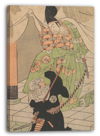 Leinwandbild Katsukawa Shunshō - Der Bote in Schwarz