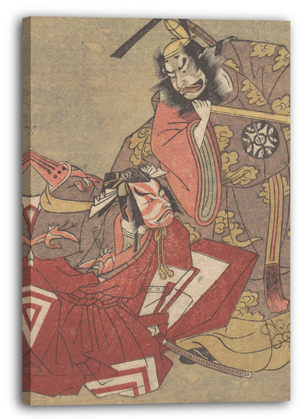 Leinwandbild Katsukawa Shunshō - Szene aus einem Drama
