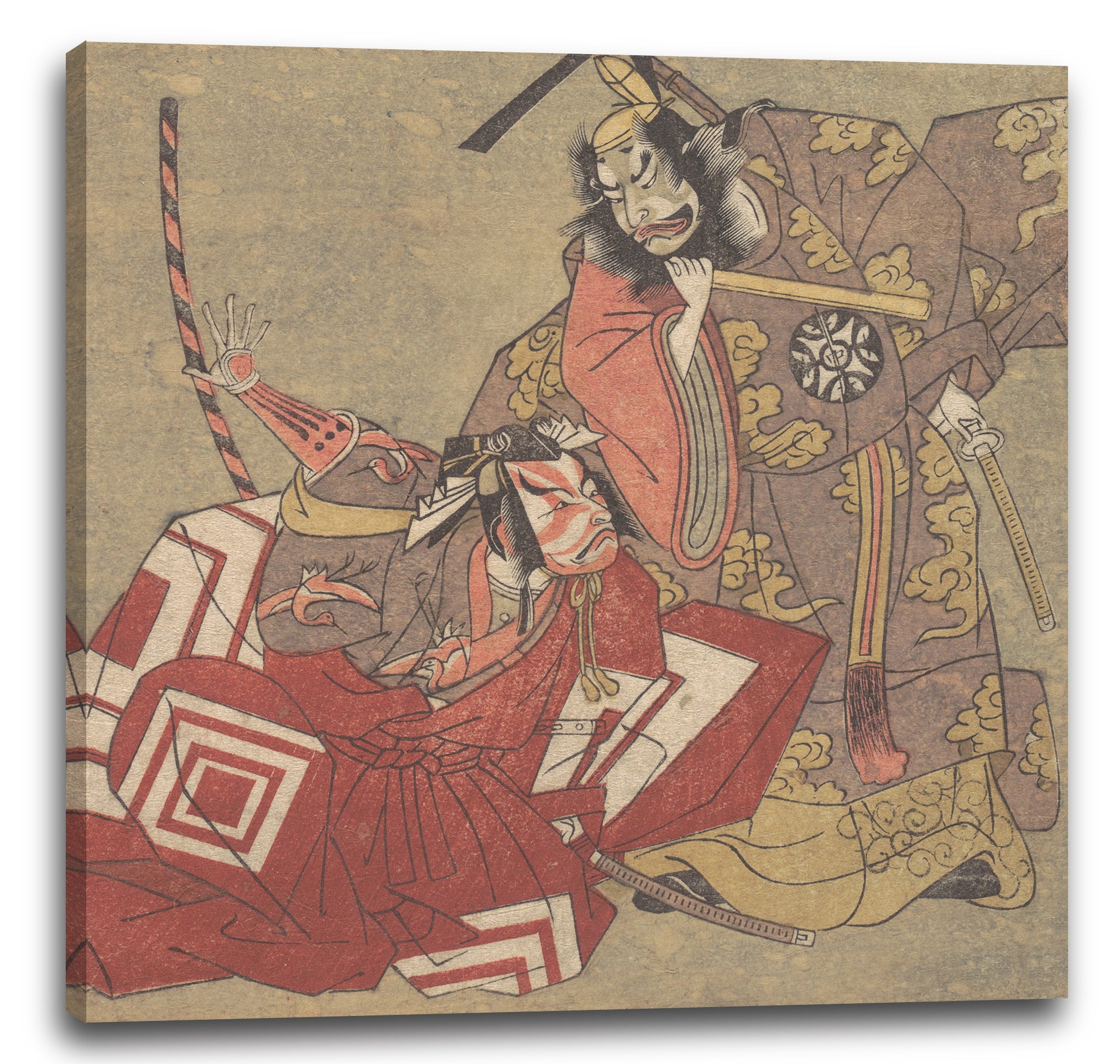 Leinwandbild Katsukawa Shunshō - Szene aus einem Drama