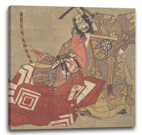 Leinwandbild Katsukawa Shunshō - Szene aus einem Drama