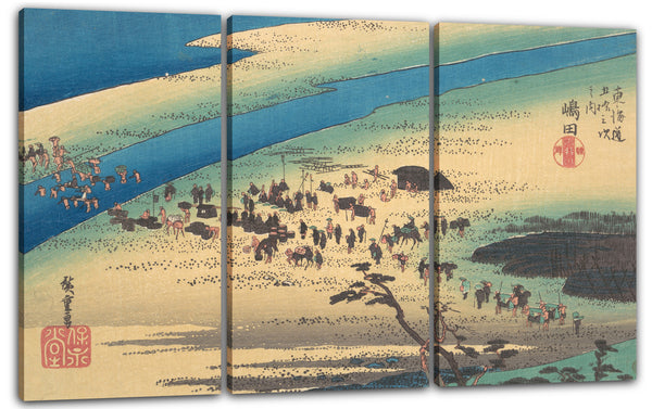 Leinwandbild Utagawa Hiroshige - Shimada, Oigawa Shun Gan
