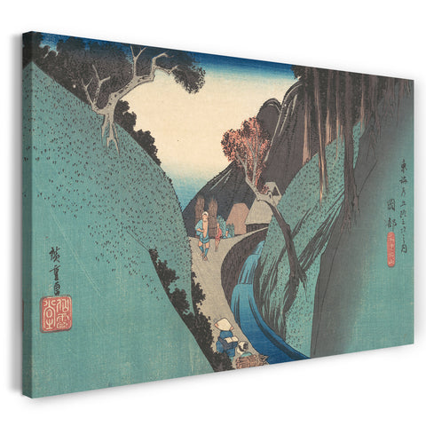 Leinwandbild Utagawa Hiroshige - Okabe; Utsu kein Yama