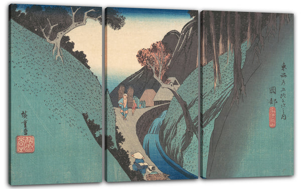 Leinwandbild Utagawa Hiroshige - Okabe; Utsu kein Yama