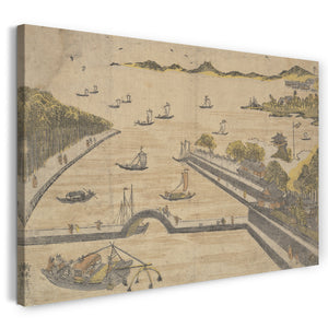 Leinwandbild Suzuki Harunobu - Ansicht von Fukagawa, Edo