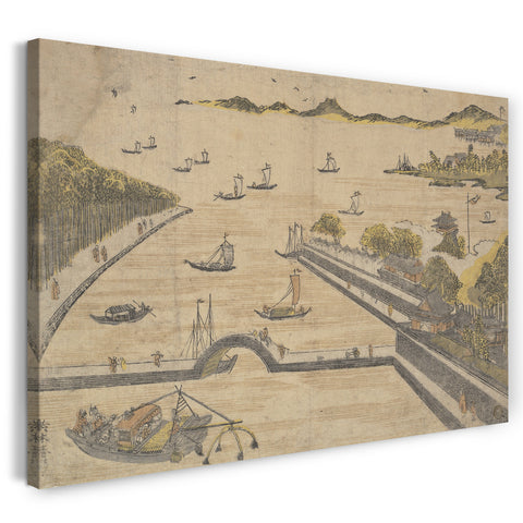 Leinwandbild Suzuki Harunobu - Ansicht von Fukagawa, Edo