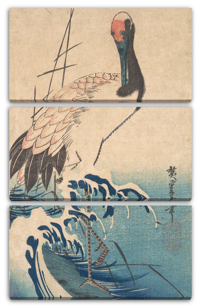 Leinwandbild Utagawa Hiroshige - Vogel und Brandung