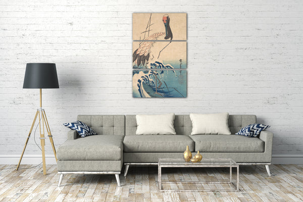 Leinwandbild Utagawa Hiroshige - Vogel und Brandung