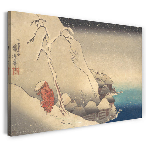Leinwandbild Utagawa Kuniyoshi - Durch einen Schneesturm reisen