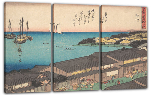 Leinwandbild Utagawa Hiroshige - Shinagawa Station