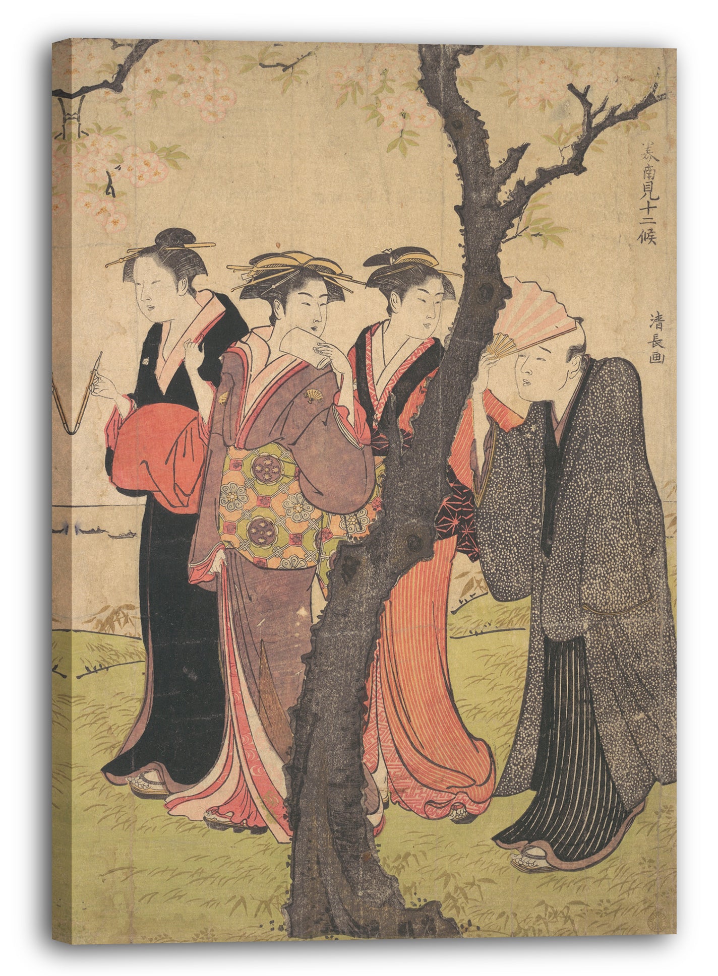 Leinwandbild Torii Kiyonaga - Kirschblüten beobachten in Gotenyama