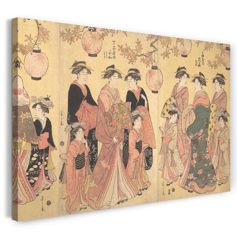 Leinwandbild Chōbunsai Eishi - Die Yoshiwara Parade im Herbst