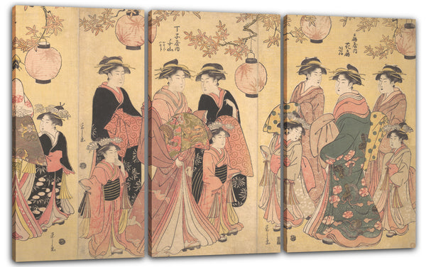 Leinwandbild Chōbunsai Eishi - Die Yoshiwara Parade im Herbst