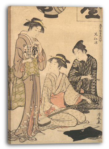 Leinwandbild Torii Kiyonaga - Abkühlung in Sashiye