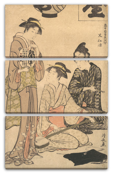 Leinwandbild Torii Kiyonaga - Abkühlung in Sashiye