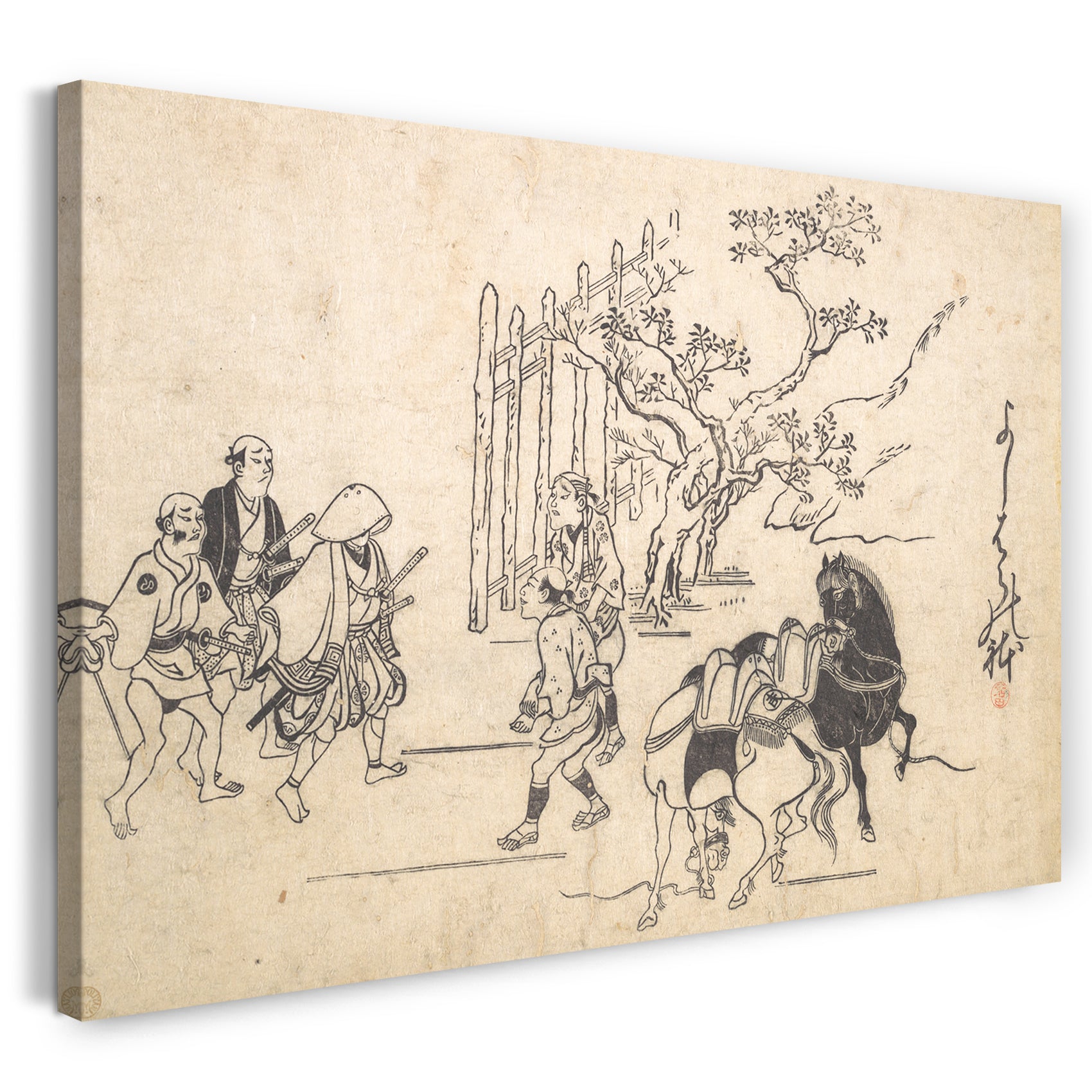 Leinwandbild Hishikawa Moronobu - Zwei junge Samurai