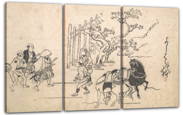 Leinwandbild Hishikawa Moronobu - Zwei junge Samurai