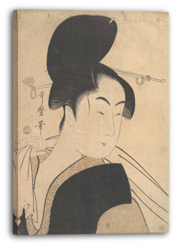 Leinwandbild Kitagawa Utamaro - Frau nach einem Bad