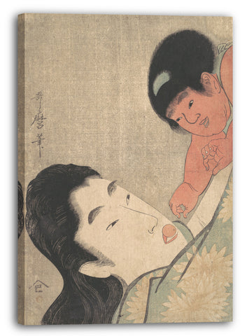 Leinwandbild Kitagawa Utamaro - Yamauba and Kintoki