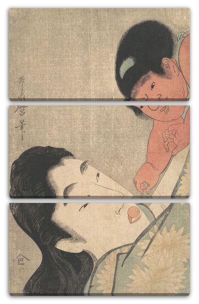 Leinwandbild Kitagawa Utamaro - Yamauba and Kintoki