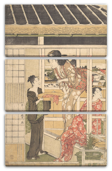 Leinwandbild Kitagawa Utamaro - Waschtag