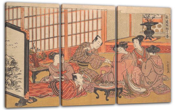 Leinwandbild Isoda Koryūsai - Eine Schein-Hochzeitszeremonie