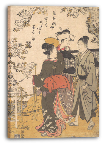 Leinwandbild Torii Kiyonaga - Betrunken mit Blumen
