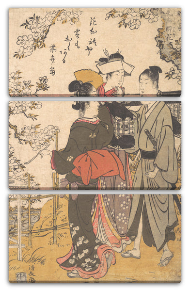 Leinwandbild Torii Kiyonaga - Betrunken mit Blumen