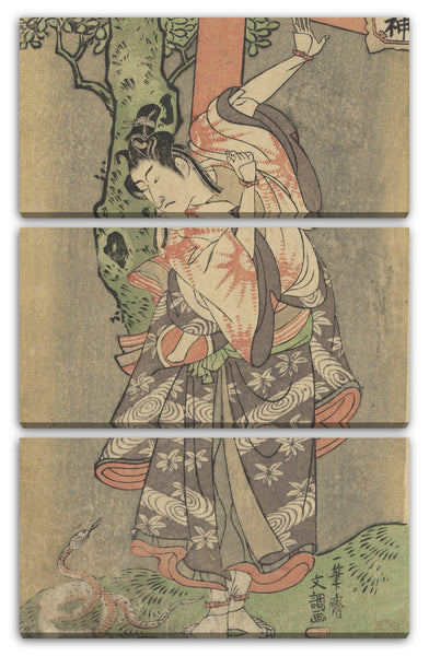 Leinwandbild Ippitsusai Bunchō - Portrait eines Schauspielers