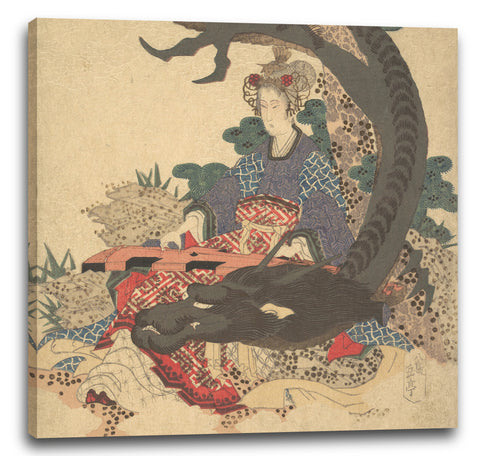 Leinwandbild Yashima Gakutei - Benzaiten in Ryu