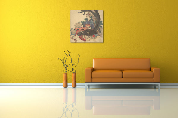 Leinwandbild Yashima Gakutei - Benzaiten in Ryu