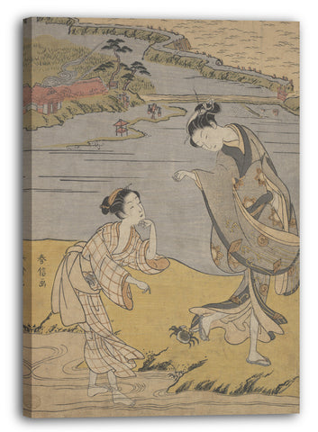 Leinwandbild Suzuki Harunobu - Die klammernde Krabbe