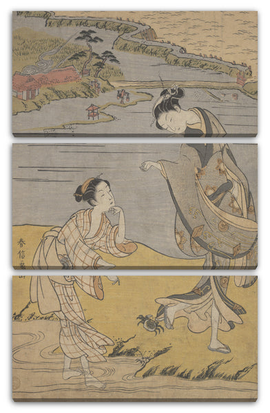 Leinwandbild Suzuki Harunobu - Die klammernde Krabbe