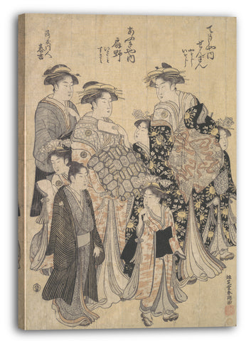 Leinwandbild Katsukawa Shunchō - Die Yoshiwara Parade