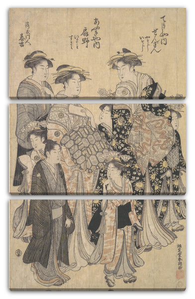 Leinwandbild Katsukawa Shunchō - Die Yoshiwara Parade