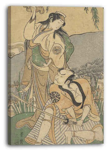Leinwandbild Ippitsusai Bunchō - Szene aus einem Drama