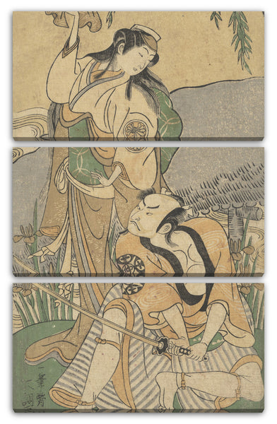 Leinwandbild Ippitsusai Bunchō - Szene aus einem Drama