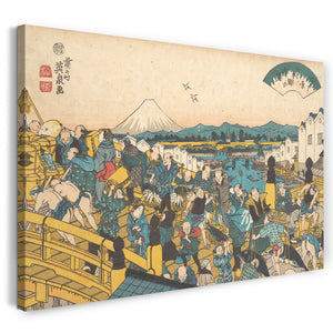 Leinwandbild Keisai Eisen - Abendlicht bei Nihonbashi