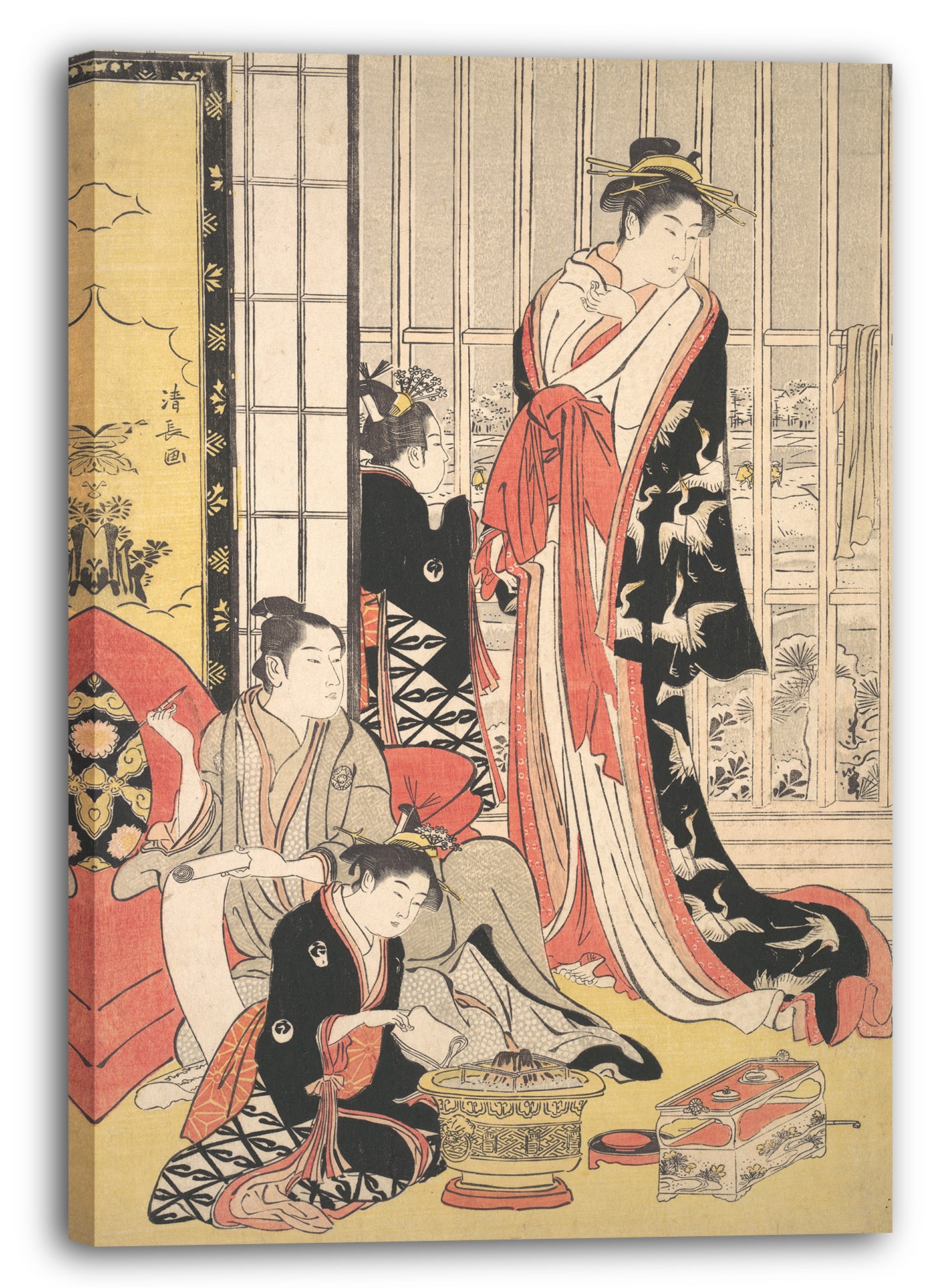 Leinwandbild Torii Kiyonaga - Innenszene