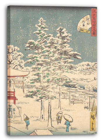 Leinwandbild Utagawa Hiroshige - Kanda Tempel im Schnee
