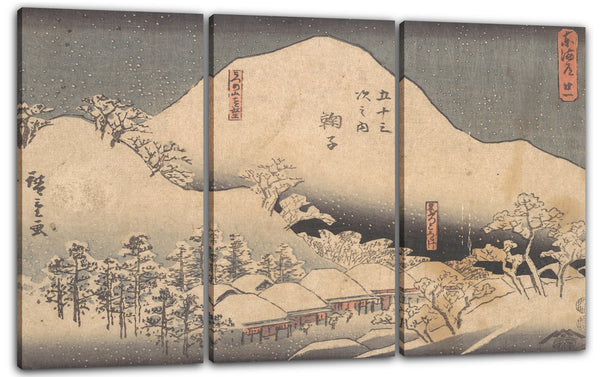 Leinwandbild Utagawa Hiroshige - Schneelandschaft