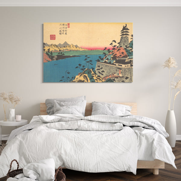 Leinwandbild Keisai Eisen - Das Schloss von Unuma
