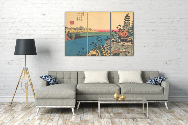Leinwandbild Keisai Eisen - Das Schloss von Unuma