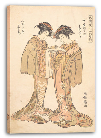 Leinwandbild Isoda Koryūsai - Zwei Schönheiten